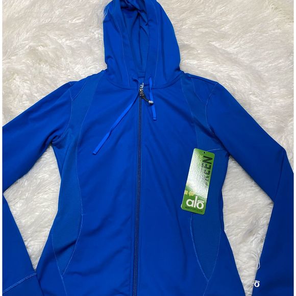 ALO WOMENS MESH INSERT SYNERGY HOODIE SIZE S "NWT" - Picture 4 of 6